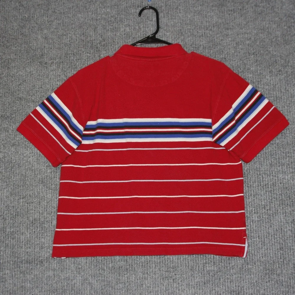 Ecko Unltd Kids Red Striped Short Sleeve‎ Polo Shirt Size Large Y2K Retro